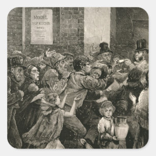 Entlastung der Arbeitslosen in London Quadratischer Aufkleber