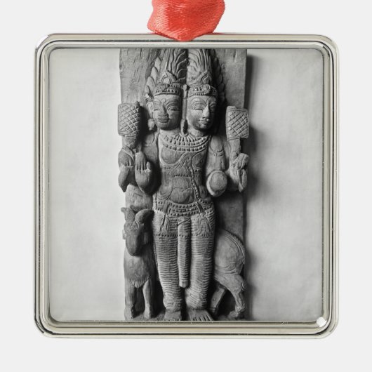 Entlastung, die ein doppelköpfiges Bild von Agni Silbernes Ornament (Vorne)