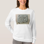 Entlastung, die ein menorah darstellt T-Shirt<br><div class="desc">Die Entlastung der jüdische Schule,  die ein menorah,  von Umm Qeis darstellt (altes Gadara) Jordanien (Basalt) gelegen am Louvre,  Paris,  Frankreich. Die Entlastung,  die ein menorah,  von Umm Qeis darstellt (altes Gadara) Jordanien wurde um das 6. Jahrhundert geschaffen.</div>