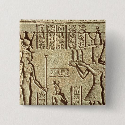 Entlastung, die ein Pharao darstellt Button (Vorderseite)