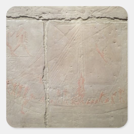 Entlastung, die eine Bootsreise darstellt Quadratischer Aufkleber (Vorderseite)