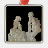 Entlastung, die Odysseus und Penelope darstellt Silbernes Ornament (Vorne)