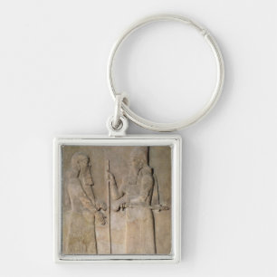 Entlastung, die Sargon II und einen Vizier Schlüsselanhänger