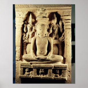 Entlastung, die Tirthankara Mahavira darstellt Poster