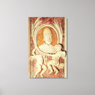 Entlastung von Damasus I auf einem Nave Pilaster Leinwanddruck