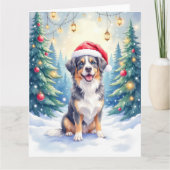 Entlebucher Mountain Dog Snowy Forest Santa Karte (Vorderseite)