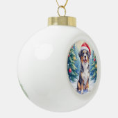 Entlebucher Mountain Dog Snowy Forest Santa Keramik Kugel-Ornament (Links)