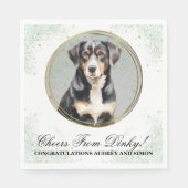 Entlebucher Mountain Dog Wedding Foto Napkins Serviette (Vorderseite)