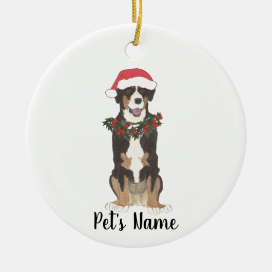 Entlebucher Mountain Dog Weihnachten Keramik Ornament (Vorne)