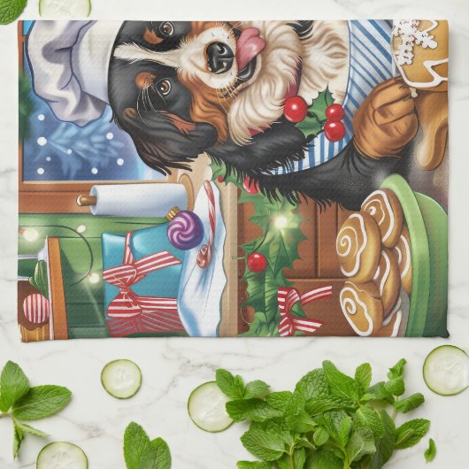 Entlebucher Mountain Holiday Baking: Festlich Geschirrtuch (Gefaltet)