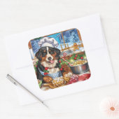 Entlebucher Mountain Holiday Baking: Festlich Quadratischer Aufkleber (Umschlag)