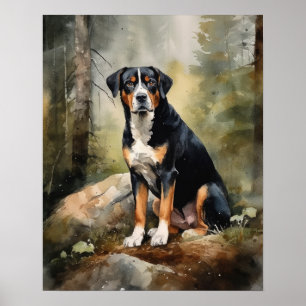 Entlebucher Mountain Hund Art Print Poster