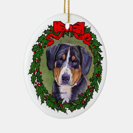 Entlebucher Mountain Hund Kunst, Dichtung und Musi Keramik Ornament (Rechts)