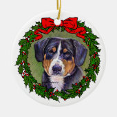 Entlebucher Mountain Hund Kunst, Dichtung und Musi Keramik Ornament (Vorne)