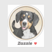 Entlebucher Mountain Hunde Malerei Original Hunde  Aufkleber (Blatt)