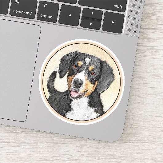 Entlebucher Mountain Hunde Malerei Original Hunde  Aufkleber (Detail)