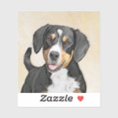 Entlebucher Mountain Hunde Malerei Original Hunde  Aufkleber (Blatt)