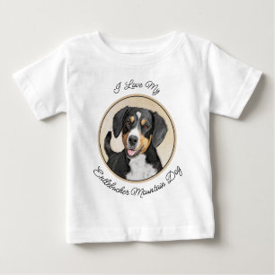 Entlebucher Mountain Hunde Malerei Original Hunde  Baby T-shirt