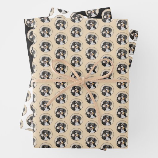 Entlebucher Mountain Hunde Malerei Original Hunde  Geschenkpapier Set (Beispiel)