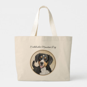 Entlebucher Mountain Hunde Malerei Original Hunde  Jumbo Stoffbeutel