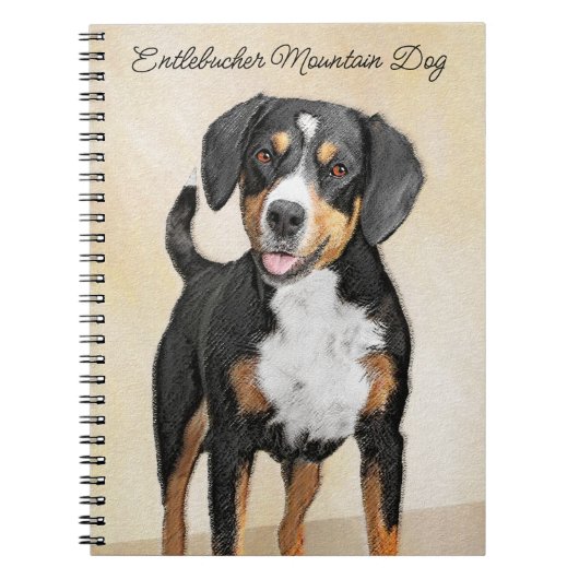 Entlebucher Mountain Hunde Malerei Original Hunde Notizblock (Vorderseite)