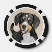 Entlebucher Mountain Hunde Malerei Original Hunde Pokerchips (Rückseite)