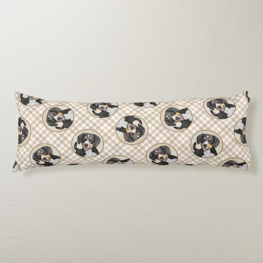 Entlebucher Mountain Hunde Malerei Original Hunde Seitenschläferkissen (Vorderseite)