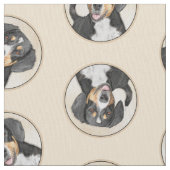 Entlebucher Mountain Hunde Malerei Original Hunde Stoff (Nahaufnahme)