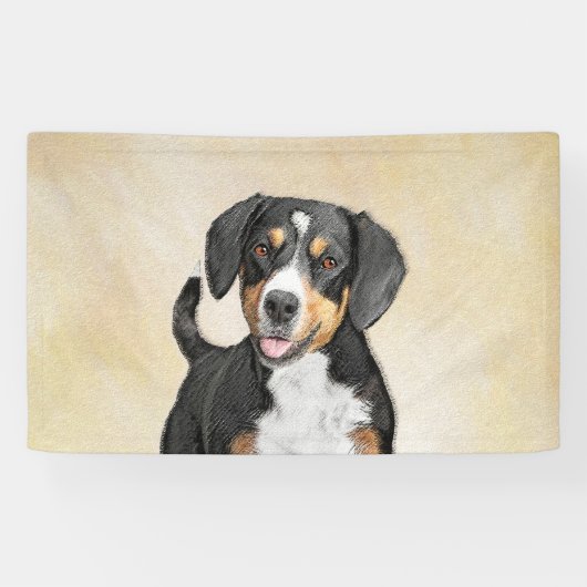 Entlebucher Mountain Hunde Malerei - Originelle Ku Banner (Horizontal)