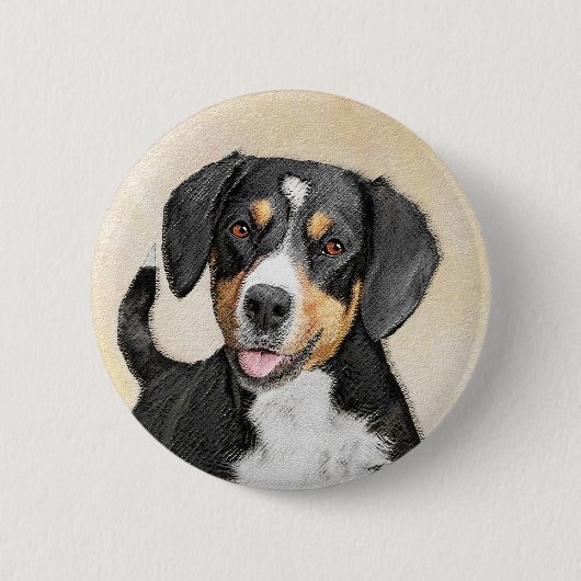 Entlebucher Mountain Hunde Malerei - Originelle Ku Button (Vorderseite)