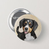 Entlebucher Mountain Hunde Malerei - Originelle Ku Button (Vorne & Hinten)