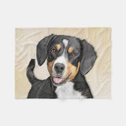 Entlebucher Mountain Hunde Malerei - Originelle Ku Fleecedecke (Vorderseite (Horizontal))