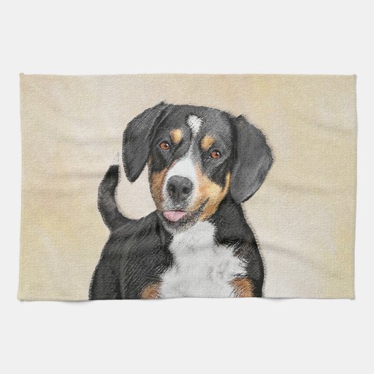 Entlebucher Mountain Hunde Malerei - Originelle Ku Geschirrtuch (Horizontal)
