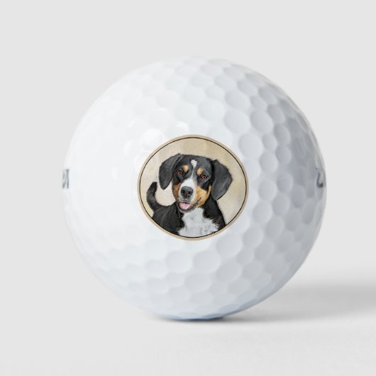 Entlebucher Mountain Hunde Malerei - Originelle Ku Golfball (Vorderseite)