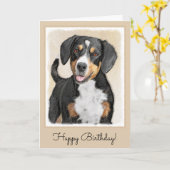 Entlebucher Mountain Hunde Malerei - Originelle Ku Karte (Gelbe Blume)