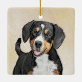 Entlebucher Mountain Hunde Malerei - Originelle Ku Keramikornament (Rückseite)
