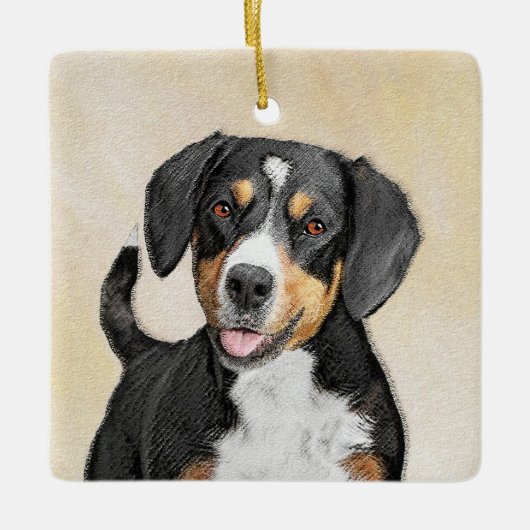 Entlebucher Mountain Hunde Malerei - Originelle Ku Keramikornament (Vorderseite)