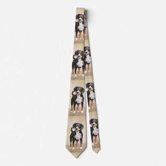 Entlebucher Mountain Hunde Malerei - Originelle Ku Krawatte (Vorderseite)