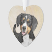 Entlebucher Mountain Hunde Malerei - Originelle Ku Ornament (Vorderseite)