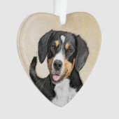 Entlebucher Mountain Hunde Malerei - Originelle Ku Ornament (Vorderseite)