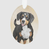 Entlebucher Mountain Hunde Malerei - Originelle Ku Ornament (Rückseite)