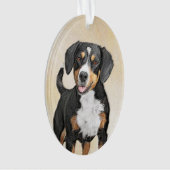 Entlebucher Mountain Hunde Malerei - Originelle Ku Ornament (Vorderseite)