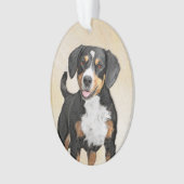 Entlebucher Mountain Hunde Malerei - Originelle Ku Ornament (Vorderseite)