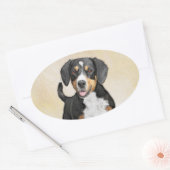Entlebucher Mountain Hunde Malerei - Originelle Ku Ovaler Aufkleber (Umschlag)
