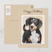 Entlebucher Mountain Hunde Malerei - Originelle Ku Postkarte (Vorne/Hinten)