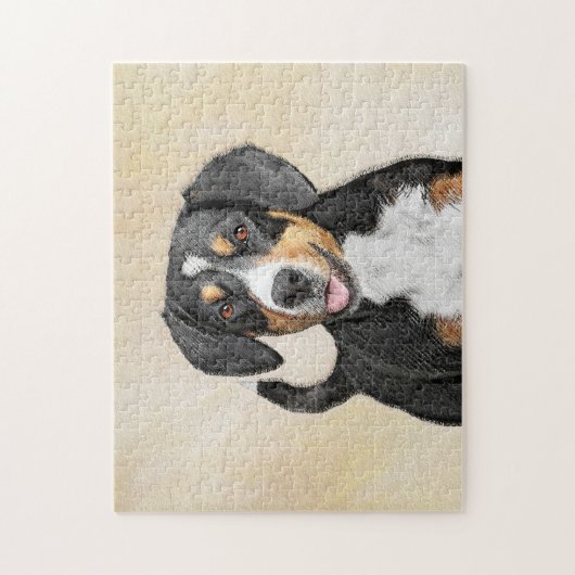 Entlebucher Mountain Hunde Malerei - Originelle Ku Puzzle (Vertikal)