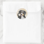 Entlebucher Mountain Hunde Malerei - Originelle Ku Runder Aufkleber (Tasche)