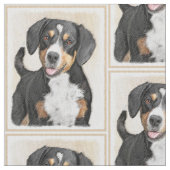 Entlebucher Mountain Hunde Malerei - Originelle Ku Stoff (Nahaufnahme)