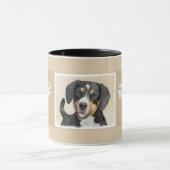 Entlebucher Mountain Hunde Malerei - Originelle Ku Tasse (Zentrum)