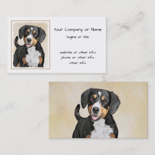 Entlebucher Mountain Hunde Malerei - Originelle Ku Visitenkarte (Vorne/Hinten)